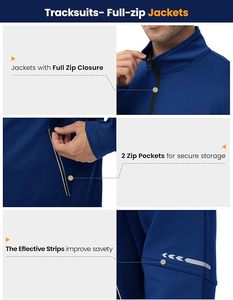 Conjunto Deportivo Azul para Hombre, Chaqueta con Cremallera de Manga Larga y Pantalones con Cordón, Corte Regular, Secado Rápido, Ropa Deportiva para Otoño - Product Image 6