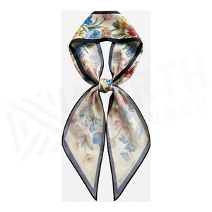 NORTH APPROACH Women's <b>Square</b> <b>Silk</b> <b>Scarf</b> Floral Print Elegant Multi-Functional Fashion Accessory All Seasons - Product Image 2