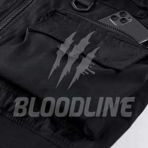 Veste coupe-vent imprimée à manches longues noire pour homme BLOODLINE, vêtements d'extérieur toutes saisons - Product Image 4