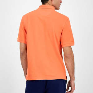 Camisetas Polo de Algodón de Alta Calidad, Color Naranja, Corte Holgado, Logotipo 3D Personalizado, Patrón Sólido, Cuello Acanalado, Cierre de Botones, para Hombre - Product Image 2