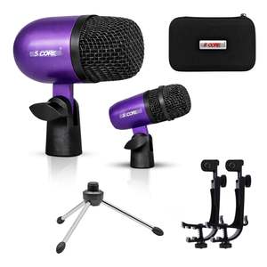 Kit de Micrófonos Profesionales de Condensador Cardioide XLR de 5 Núcleos para Conga, Snare y Tom - Product Image 1