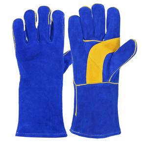 Meilleurs gants de soudage en cuir résistant à la chaleur, gants de soudeur en daim de vache résistants à la chaleur - Product Image 1