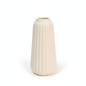 Vase à fleurs en porcelaine mate côtelée, style nordique moderne, éco-responsable, en céramique blanche, pour décoration de table, cadeau de pendaison de crémaillère, 2-4 pouces - Product Image 3