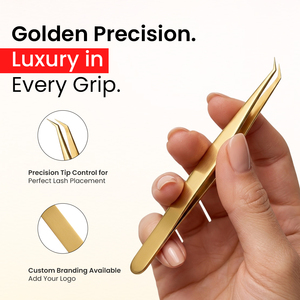 แหนบต่อขนตา Bahasa Pro Professional ความแม่นยำสูง สีรุ้ง ทอง ดำ สแตนเลสสตีล แหนบแบบโค้งพิเศษสำหรับต่อขนตาแบบ Mega - Product Image 4