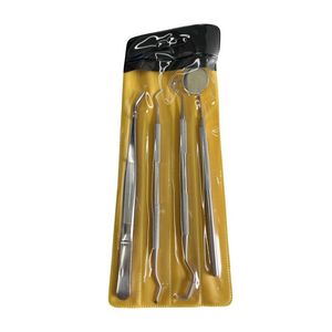 Kit d'examen dentaire en acier inoxydable pour usage professionnel : miroir de blanchiment dentaire, détartreur, pinces, instruments chirurgicaux de base - Product Image 1