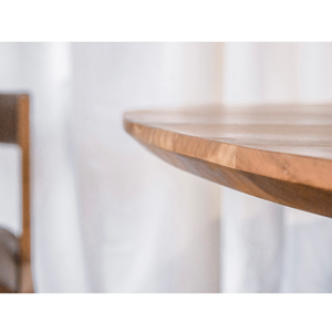 Santa Round Solid Wood Dining <b>Table</b> <b>Mid</b> <b>Century</b> Modern Minimalist for Home and Cafe - Product Image 3