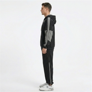 Custom Men’s <b>Oversized</b> Geometric Tracksuit | Drop Shoulder Tech-Style Hoodie & <b>Jogger</b> Set - Product Image 4