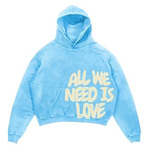 Vente en gros Sweat à capuche pour homme, coupe oversize courte, décontracté, ample, style Hip Hop Gothique, coupe carrée, à manches longues, avec logo personnalisé et impression en relief - Product Image 2
