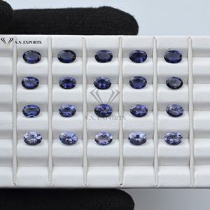 Piedras preciosas sueltas de corte ovalado facetado de iolita azul Natural de 7x9mm listas para enviar joyería hecha a mano mejor colección últimos productos calientes - Product Image 3