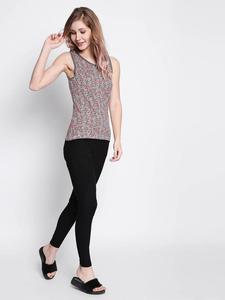 Débardeur tricoté à imprimé floral pour femme, col rond, décontracté, respirant, en spandex et polyester, pour le sport et le yoga - Product Image 2