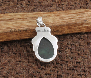 จี้ห้อยคอพลอยรูบี้โซไซต์ธรรมชาติทรงวินเทจชุบแพลตตินั่ม งานแฮนด์เมดเงินแท้ 925 พร้อมสร้อยคอพลอย - Product Image 6