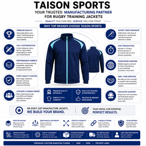 Chaqueta de Entrenamiento de Rugby Unisex, 330 GSM, Forro Polar de Poliéster Interlock Premium, con Capucha, Impermeable, Diseño de Paneles en Dorado y Azul Marino - Product Image 5