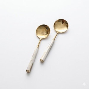 Juego de cubiertos clásico de diseño con incrustaciones de nácar, elegante juego de vajilla con mango de acero inoxidable, ideal para regalo, para uso doméstico y en restaurantes. - Product Image 5