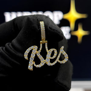 <b>Custom</b> Ises Script <b>Name</b> Pendant 925 Sterling Silver VVS Moissanite Gold Plated Hip Hop Everyday Wear <b>Necklace</b> Charm - Product Image 5