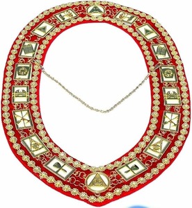 Masonic Regalia Royal Arch Chain Collar, Masonic Royal Arch Golden Collar, Masonic <b>Red</b> Collar, Royal Arch Regalia - Product Image 6
