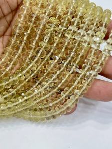 Cuentas de Piedras Preciosas para la Fabricación de Joyas, Cuentas Facetadas de Cuarzo Limón Natural AAA, 8 mm, Hilo de 8 Pulgadas - Product Image 3