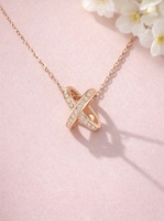 Christliches Design SHG Marke Unisex-Anhänger 14K Massivgold Rhodium-Plattiert Brillantschliff Solitär-Diamant Luxuriös Minimalistisch