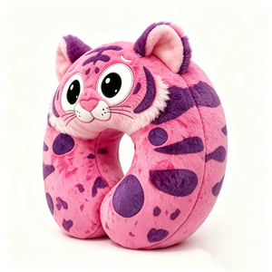Purple spotted plush <b>cushion</b> Soft plush travel <b>neck</b> support Airplane travel <b>neck</b> pillow - Product Image 3