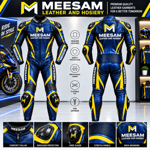 Combinaison de moto en cuir pleine fleur de vachette perforée respirante pour la course, équipement de protection pour la conduite - Product Image 4