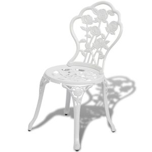 Set da bistrot in alluminio pressofuso 3 pezzi in bianco per uso giardino esterno - Product Image 5
