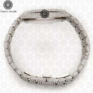 Montre mécanique de luxe pour femme Charm_Jewells en acier inoxydable, cadran rond, verre saphir, lunette sertie de diamants, fermoir pliant - Product Image 6