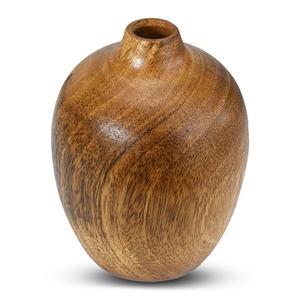 Vase en céramique bleu et blanc marbré avec corps bombé pour la décoration moderne de la maison - Product Image 4
