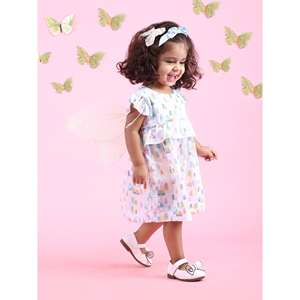 Polka Tots Vestido sin mangas con estampado de Tiny Town con diadema-Multicolor - Product Image 3