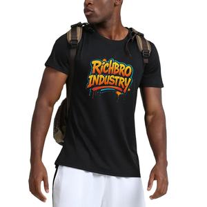 T-Shirt en coton décontracté pour hommes personnalisé Haut de rue à manches courtes et col rond OEM/ODM disponible directement de l'usine à bas quantité minimale de commande - Product Image 1