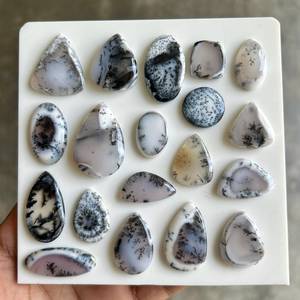 Wholesale Natural Dendritic Agate Cabochons Lot | Loose Dendrite Agate Gemstones for Jewelry Making | Polished Mixed Shapes Bu - Product Image 1