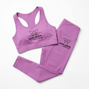 Ensemble de vêtements de sport haut de gamme pour femmes, en spandex, respirant, à séchage rapide, soutien-gorge de sport, pantalon de yoga taille haute, entraînement fitness - Product Image 1