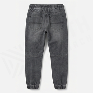 Pantalon Jogger en Denim Délavé Foncé pour Homme, Taille Mi-Haute, Coupe Droite, en Coton, Style Décontracté Automne, avec Poches, Respirant - Product Image 2