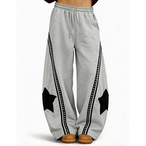 Baggy <b>Pants</b> Men Women Loose Fit Wide Leg Streetwear Joggers Sweatpants Custom Logo Printing Embroidery Supplier - Product Image 2