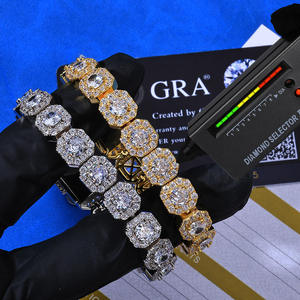 Round Brilliant Cut Moissanite Tennis Bracelet 925 <b>Silver</b> <b>Men</b> Women Hiphop Claw Setting Heavy 81.6g Everyday Wear Gift Jewelry - Product Image 2