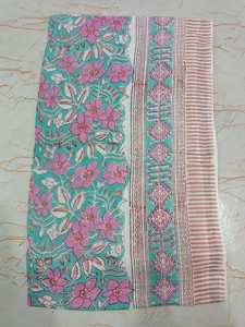 Handcrafted High-Grade Block-Printed Cotton Sarong Summer <b>Beach</b> Cover-Up Dupatta <b>Wrap</b> Soft Breathable Scarf Gift Unisex - Product Image 2