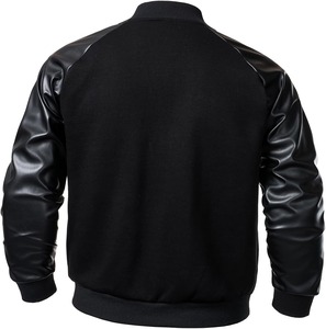 Fantastic Sporty Canvas Baseball <b>Jacket</b> with Geometric Pattern and Stand Collar-Stylish Varsity <b>Jackets</b> OEM/ODM Services Low MOQ - Product Image 3