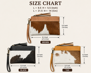New Latest Design Hair On Cowhide Leather Hand Wristlet Clutch for Women's Western Genuine Leather Zipper Handbags <b>Purse</b> Wallet - Product Image 3