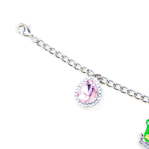   Pulsera de dijes elegante con dijes de hiedra, rosa y verde, inspirada en hermandades, accesorio de muñeca para mujer, regalo personalizado de estilo griego - Product Image 2