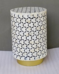 Premium Quality Handmade Bone Inlay Black and <b>White</b> Hexagonal Coffee <b>Tables</b> for Dining Room and Living Room - Product Image 6