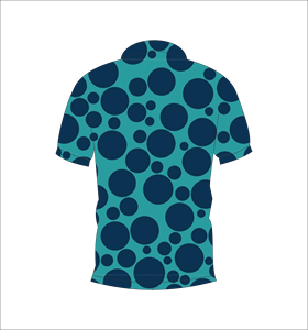 Mens Blue Circle Pattern Polo Shirt Custom Sublimation Short Sleeve Summer Casual Breathable Lightweight Golf Shirt - Product Image 2