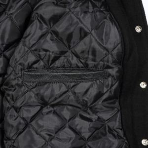 แจ็คเก็ตผ้าแคนวาสแบบตั้งได้สำหรับผู้ชาย, แจ็คเก็ตขนสัตว์ขนแกะหนังแท้ผ้าใบมีตัวอักษร - Product Image 3