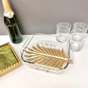 On Sale Golden Leaf Shape <b>Table</b> Mat Glam <b>Decorative</b> Accent for Dining <b>Table</b> or Counter <b>Top</b> - Product Image 2
