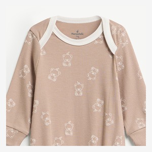 Body de Bebé de Manga Larga con Estampado de Oso, en Tejido Rib de Lyocell y Spandex, para Recién Nacidos, Unisex, ODM Vietnam - Product Image 3