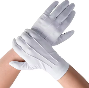 Guantes Blancos de Algodón para Hombre, Guantes Formales para Uniforme, Esmoquin, Guardia de Honor, Desfile, Disfraz, Inspección de Joyería - Product Image 3