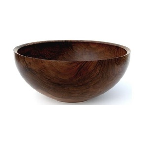 Bol à salade en bois naturel, vaisselle rustique faite à la main pour fruits frais, collations, noix, desserts, salle à manger, comptoir de cuisine, décoration de la maison - Product Image 4