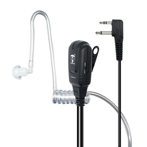 Écouteur discret VOX Midland 2 broches, casque mains libres à tube transparent avec PTT pour patrouilles de sécurité - Product Image 1