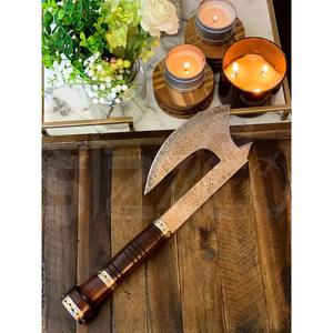 Custom Full Tang Damascus Steel Hunting Camping Bearded <b>Axe</b> Micarta Handle Tomahawk Real Hatchet with Leather Sheath, Ideal Gift - Product Image 2