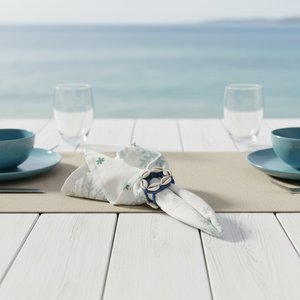 Anneau de serviette de mariage design, écologique, style floral, en tissu - Product Image 1