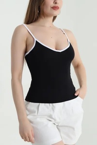 Débardeur court tricoté décontracté pour femme grande taille, lavande uni, col rond, sans manches, respirant, tie-dye, écologique, automne - Product Image 2