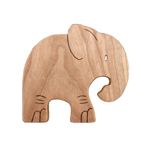 Éléphant en bois Puzzle Figurine fait à la main Animal jouet Montessori apprentissage à collectionner en bois Safari faune cadeau - Product Image 1