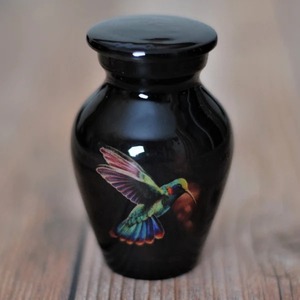 <b>Unique</b> Urn with Gold Floral Band and Lid Classic Pedestal Base Decorative Tabletop Vase <b>Home</b> <b>Decor</b> - Product Image 3